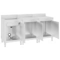 vidaXL Gastro kuchynský drez so skrinkou 180x60x96 cm nehrdzavejúca oceľ