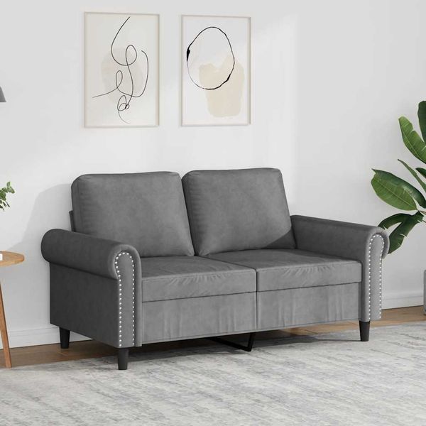 vidaXL 2-miestna pohovka tmavosivá 120 cm zamat