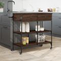 vidaXL Kuchynský vozík hnedý dub 105x42x95 cm kompozitné drevo