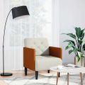 vidaXL Rozkladacia pohovka s podrúčkami, krémová, 55 cm, zamatová