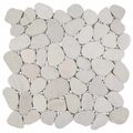 vidaXL Kamenné dlaždice Biela 30 x 30 cm Riečny štrk