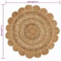 vidaXL Ručne pletený okrúhly koberček z juty, 120 cm