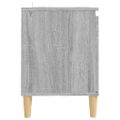 vidaXL TV stolík nožičky z masívneho dreva sivý sonoma 103,5x35x50 cm