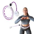 Súprava masážna hula hoop so závažím HHM17 a zoštíhľujúceho pásu BR163 biela/fialová