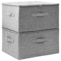 vidaXL Úložné boxy 2 ks látkové 43x34x23 cm sivé
