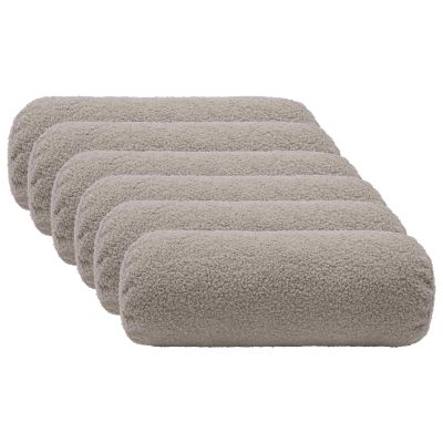 vidaXL Poťah na podložku 6 pcs HEERLEN Svetlosivá Ø 15 x 40 cm Bouclé