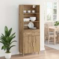 vidaXL Highboard Remeselný dub 69,5 x 34 x 180 cm Kompozitné drevo