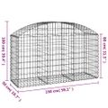 vidaXL Oblúkový gabionový kôš 150x50x80/100 cm pozinkované železo