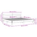 vidaXL Posteľný rám dymový dub 200x200 cm kompozitné drevo a kov