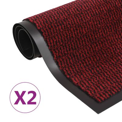 vidaXL Rohožky pred dvere 2 ks červené 120x180 cm obdĺžnikové všívané