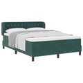 vidaXL Posteľ s pružinovým rámom Tmavozelená 140 x 190 cm Zamat