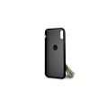 Puzdro Guess iPhone XR GUHCI61RSSABK čierne tvrdé Saffiano s stojančekom na prsteň