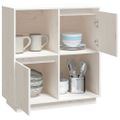 vidaXL Komoda biela 74x35x80 cm masívne borovicové drevo