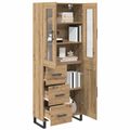 vidaXL Highboard 2 ks Remeselný dub 69,5 x 34 x 180 cm