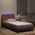 vidaXL Rám postele s LED bez matraca Hankoružový 100x200 cm zamat