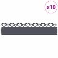 vidaXL Obrubníky trávnika 10 ks 103 x 0,05 x 22 cm Oceľ Antracitová