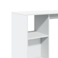 vidaXL Barový stôl s policami biely 124x46x103,5 cm kompozitné drevo