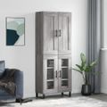 vidaXL Vysoká skrinka sivý dub sonoma 69,5x34x180 cm spracované drevo