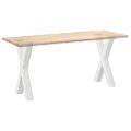 vidaXL Nohy k jedálenskému stolu v tvare X, 2 ks, biele, 60 x (72-73) cm, oceľové