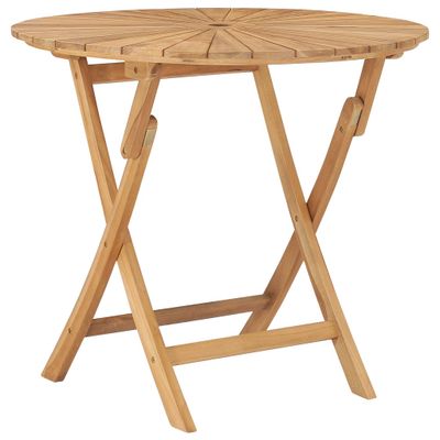 vidaXL Skladací záhradný stôl Ø 85 cm, tíkový masív
