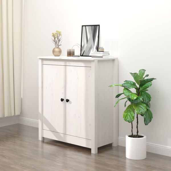 vidaXL Komoda biela 70x35x80 cm borovicový masív