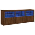 vidaXL Komoda s LED svetlami hnedý dub 181,5x37x67 cm