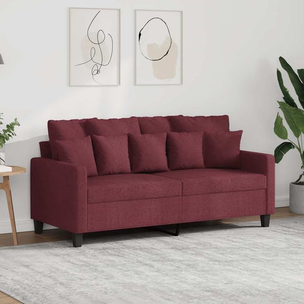 vidaXL 2-miestna pohovka vínovo-červená 140 cm látka