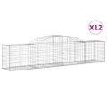 vidaXL Oblúkový gabionový kôš 12 ks 300x50x60/80 cm pozinkované železo