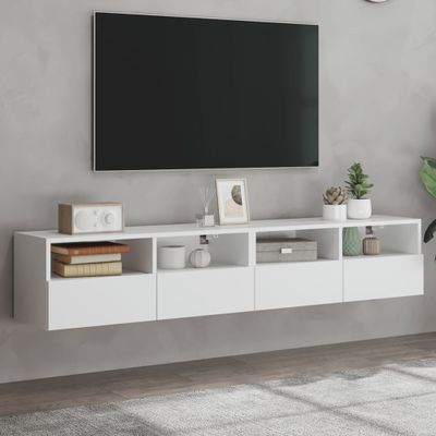 vidaXL TV nástenné skrinky 2 ks biele 80x30x30cm kompozitné drevo