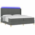 vidaXL Posteľ s pružinovým rámom s matracmi Sivá 200 x 200 cm látka