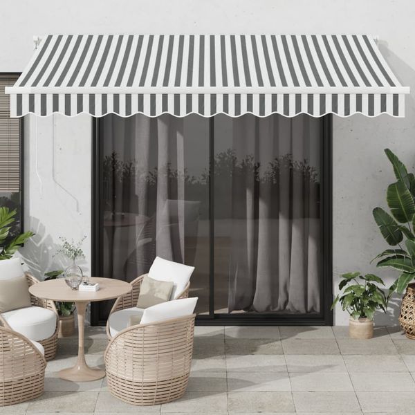 vidaXL Automaticky zaťahovacia markíza LED antracit a biela 350x250 cm
