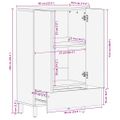 vidaXL Highboard 60x33,5x100 cm Masívne hrubé drevo Mango