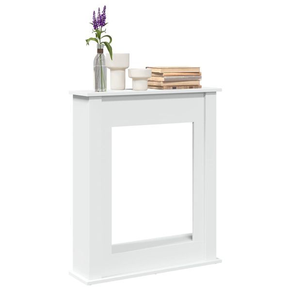 vidaXL Obloženie krbu biele 75x20x87,5 cm kompozitné drevo