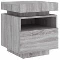 vidaXL Nočný stolík s LED svetlami sivý sonoma 40x39x48,5 cm
