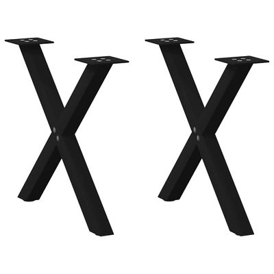 vidaXL Nohy konferenčného stolíka v tvare X, 2 ks, čierne, 50 x (42-43) cm, oceľové
