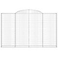 vidaXL Oblúkové gabiónové koše 7ks 300x30x180/200cm pozinkované železo