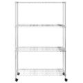 vidaXL Regál so 4 policami na kolieskach 90x35x142 cm chrómový 200 kg