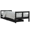 vidaXL Rám detskej postele so zásuvkami čierny 80x200 cm mas. borovica