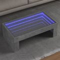 vidaXL Konferenčný stolík s nekonečnými LED betónovosivý 90x50x30 cm