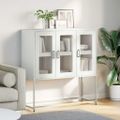 vidaXL Komoda biela 100,5x39x107 cm oceľ valcovaná za studena