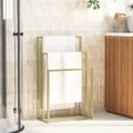 vidaXL Voľne stojaci stojan na uteráky zlatý 48x24x79 cm železo