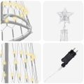 vidaXL LED vianočný stromček Teplá biela 51 x 51 x 190 cm Kov