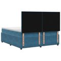 vidaXL LED boxspring posteľ s matracom Modrá 140 x 200 cm Zamat