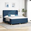 vidaXL Posteľ s pružinovým rámom s matracmi Modrá 200 x 180 cm látka