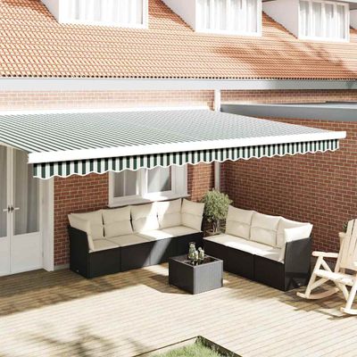 vidaXL Nahrádzajúci lem markízy Zelená a biela 480 x 20 cm Polyester