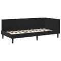 vidaXL Rohový rám postele s čelnou doskou Čierna 90 cm x 200 cm Zamat