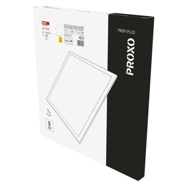 LED panel PROXO 60×60, štvorcový vstavaný biely, 33W neutrálna b. UGR