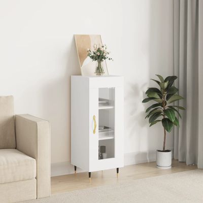 vidaXL Komoda biela 34,5x34x90 cm spracované drevo