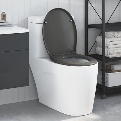 vidaXL WC sedadlo Antracit 47 x 37 x 4 cm Duroplast