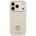 Puzdro Guess Grained Strass Logo MagSafe pre iPhone 17 Pro béžová